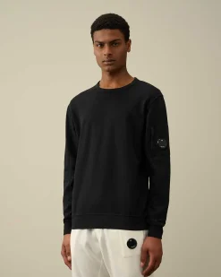 C.P. Company Light Fleece Sweatshirt Black Flash Sale