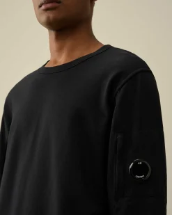 C.P. Company Light Fleece Sweatshirt Black Flash Sale