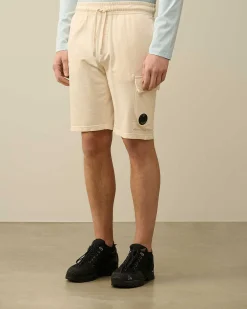 C.P. Company Light Fleece Utility Shorts Pistachio Shell-Beige Store