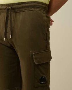 C.P. Company Light Fleece Utility Shorts Ivy Green Best Sale