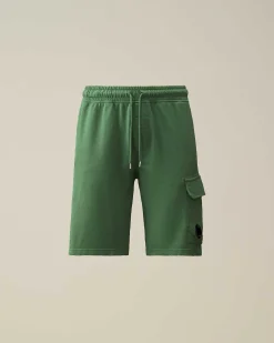 C.P. Company Light Fleece Utility Shorts Duck Green Sale