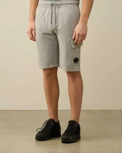 C.P. Company Light Fleece Utility Shorts Grey Melange Hot
