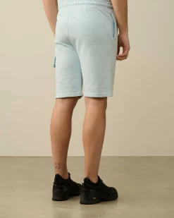 C.P. Company Light Fleece Utility Shorts Starlight Blue Cheap