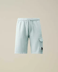 C.P. Company Light Fleece Utility Shorts Starlight Blue Cheap