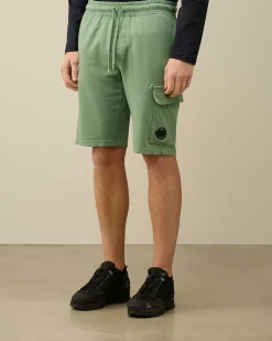 C.P. Company Light Fleece Utility Shorts Green Bay Hot