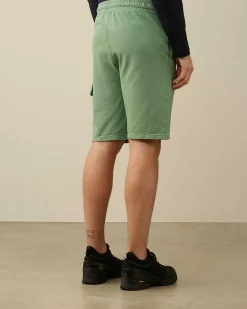 C.P. Company Light Fleece Utility Shorts Green Bay Hot