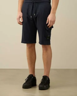 C.P. Company Light Fleece Utility Shorts Total Eclipse-Blue Sale