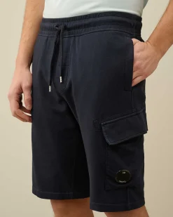 C.P. Company Light Fleece Utility Shorts Total Eclipse-Blue Sale