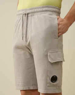 C.P. Company Light Fleece Utility Shorts Drizzle Grey Fashion