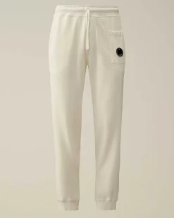 C.P. Company Light Fleece Utility Sweatpants Gauze White Discount