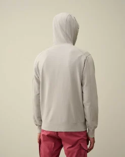 C.P. Company Light Fleece Zipped Hoodie Drizzle Grey Outlet