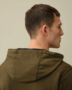 C.P. Company Light Fleece Zipped Hoodie Ivy Green Sale