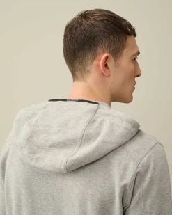 C.P. Company Light Fleece Zipped Hoodie Grey Melange Outlet