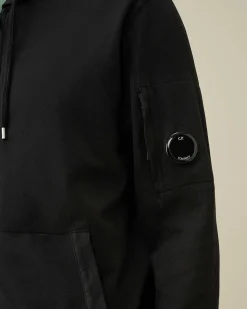 C.P. Company Light Fleece Zipped Hoodie Black Outlet