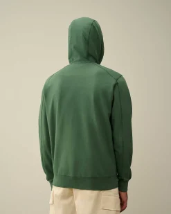 C.P. Company Light Fleece Zipped Hoodie Duck Green Shop
