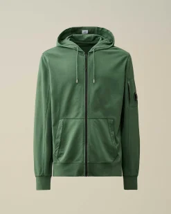 C.P. Company Light Fleece Zipped Hoodie Duck Green Shop