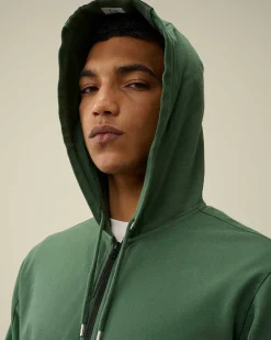C.P. Company Light Fleece Zipped Hoodie Duck Green Shop
