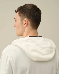 C.P. Company Light Fleece Zipped Hoodie Gauze White Sale