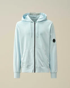C.P. Company Light Fleece Zipped Hoodie Starlight Blue Best Sale