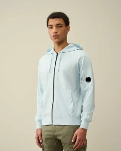 C.P. Company Light Fleece Zipped Hoodie Starlight Blue Best Sale