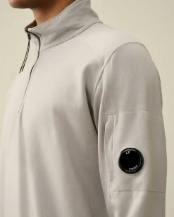 C.P. Company Light Fleece Zipped Sweatshirt Drizzle Grey Online