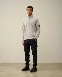 C.P. Company Light Fleece Zipped Sweatshirt Drizzle Grey Online