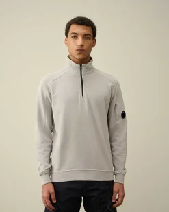 C.P. Company Light Fleece Zipped Sweatshirt Drizzle Grey Online