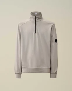 C.P. Company Light Fleece Zipped Sweatshirt Drizzle Grey Online