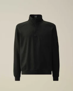 C.P. Company Light Fleece Zipped Sweatshirt Black Fashion