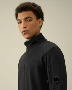 C.P. Company Light Fleece Zipped Sweatshirt Black Fashion