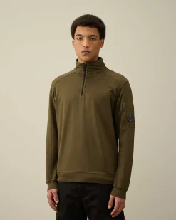 C.P. Company Light Fleece Zipped Sweatshirt Ivy Green Fashion