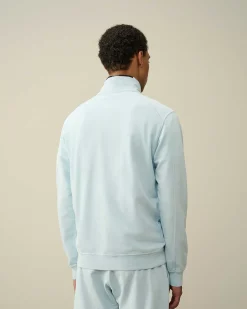 C.P. Company Light Fleece Zipped Sweatshirt Starlight Blue Clearance