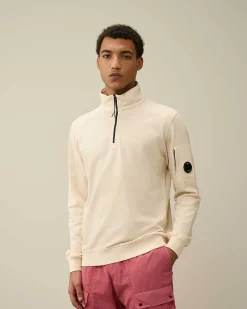 C.P. Company Light Fleece Zipped Sweatshirt Pistachio Shell-Beige Best Sale