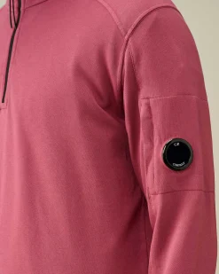 C.P. Company Light Fleece Zipped Sweatshirt Red Bud Cheap