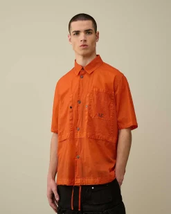 C.P. Company Light Microweave Shirt Gold Flame-Orange Shop