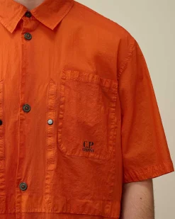 C.P. Company Light Microweave Shirt Gold Flame-Orange Shop