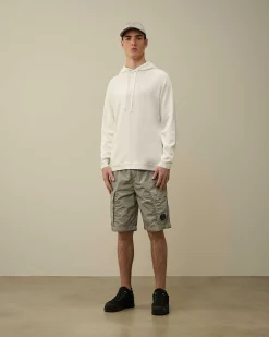C.P. Company Light Terry Knitted Hoodie Gauze White Sale