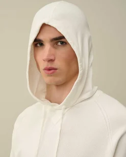 C.P. Company Light Terry Knitted Hoodie Gauze White Sale