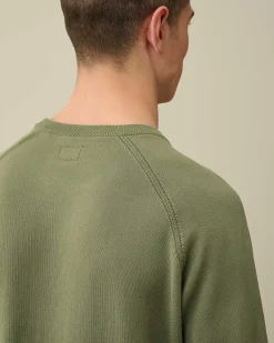 C.P. Company Light Terry Knitted Sweatshirt Agave Green Sale