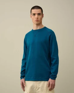 C.P. Company Light Terry Knitted Sweatshirt Ink Blue Discount