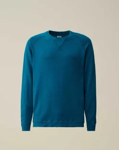 C.P. Company Light Terry Knitted Sweatshirt Ink Blue Discount