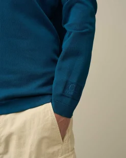 C.P. Company Light Terry Knitted Sweatshirt Ink Blue Discount