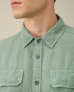 C.P. Company Linen Pocket Shirt Green Bay Discount