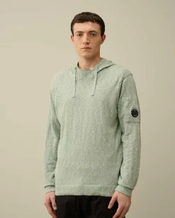 C.P. Company Melange Knitwear Hoodie Green Bay Cheap