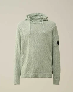 C.P. Company Melange Knitwear Hoodie Green Bay Cheap