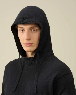 C.P. Company Melange Knitwear Hoodie Total Eclipse-Blue Cheap