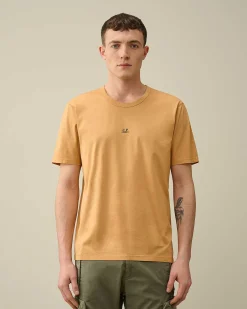 C.P. Company 70/2 Mercerized Jersey Logo T-Shirt Pastry Shell-Orange Clearance