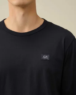 C.P. Company 70/2 Mercerized Jersey Long Sleeved T-Shirt Total Eclipse-Blue Discount
