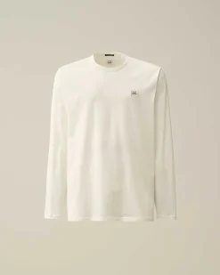 C.P. Company 70/2 Mercerized Jersey Long Sleeved T-Shirt Gauze White Cheap