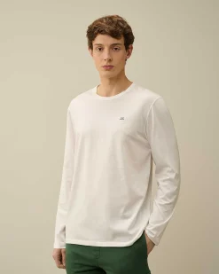 C.P. Company 70/2 Mercerized Jersey Long Sleeved T-Shirt Gauze White Cheap